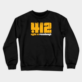 412 Made in Pittsburgh | Vintage Retro Distressed Gift Crewneck Sweatshirt